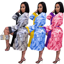 2021 wholesale women dressing gown womens sexy money robes